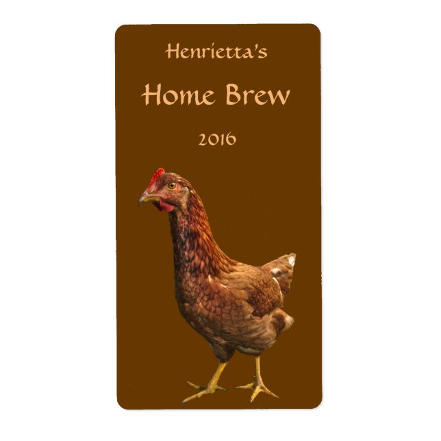 Brown and Red Hen Chicken Beer Labels (Front)