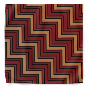 Brown and red shades chevron zigzag  bandana
