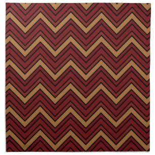 Brown and red shades chevron zigzag  cloth napkin