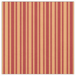 [ Thumbnail: Brown and Red Stripes Pattern Fabric ]