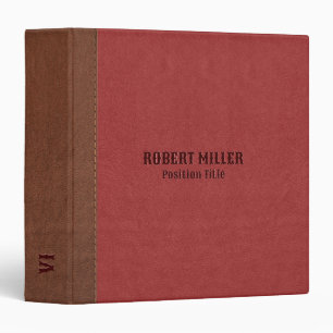 Brown And Red Vintage Leather 3 Ring Binder