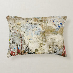 Brown and red wallpaper accent pillow