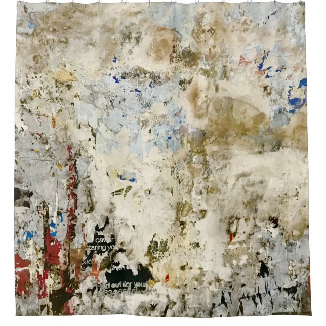 Brown and red wallpaper shower curtain (Front)