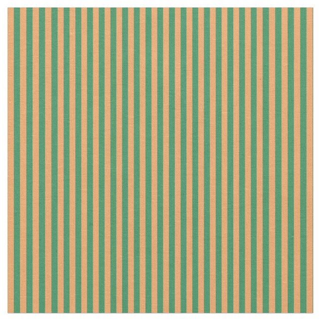 Brown and Sea Green Colored Lines Fabric (Close Up)