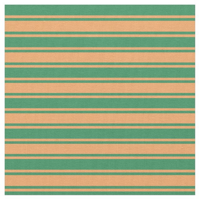Brown and Sea Green Stripes/Lines Pattern Fabric (Close Up)