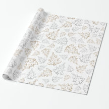 Brown and Silver Elegant Christmas Trees Pattern