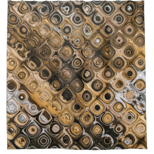 Brown And Tan Abstract Shower Curtain