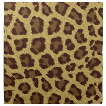 Brown And Tan Animal Fur Pattern Leopard Print Cloth Napkin by machomedesigns at Zazzle