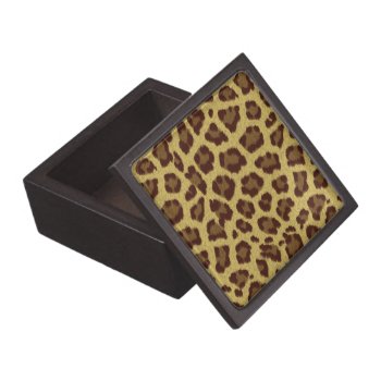 Brown And Tan Animal Fur Pattern Leopard Print Jewelry Box by machomedesigns at Zazzle