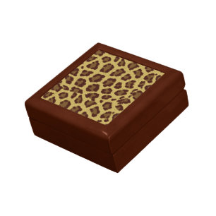 Brown And Tan Animal Fur Pattern Leopard Print Jewelry Box