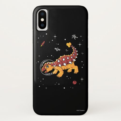 Brown And Tan Ankylosaurus Dinos In Space iPhone X Case