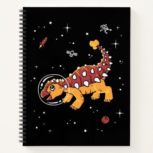 Brown And Tan Ankylosaurus Dinos In Space Notebook