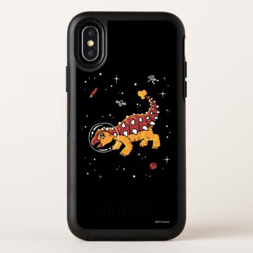 Brown And Tan Ankylosaurus Dinos In Space OtterBox Symmetry iPhone X Case