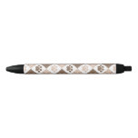 Brown and Tan Argyle Paw Print Pattern Pen