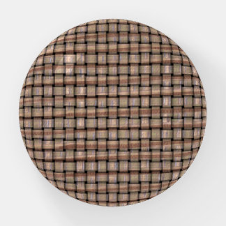 Brown and Tan Burlap Weave Pattern Paperweights Paperweight