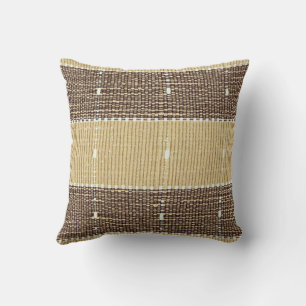 Brown and Tan Cotton Throw Pillow