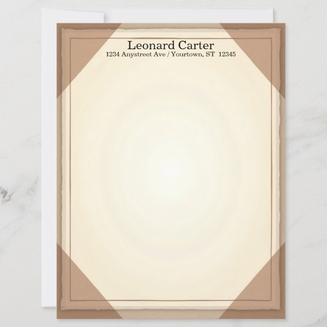 Brown and Tan Elegance Stationery Paper (Front)