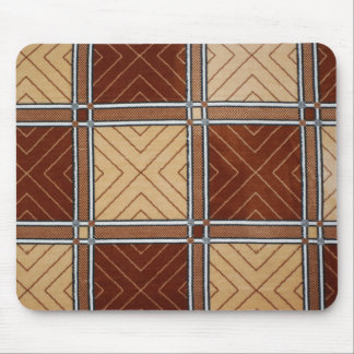 Brown and Tan Geometric Textile Mouse Pad