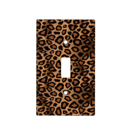 Brown and Tan Leopard Design Light Switch Cover