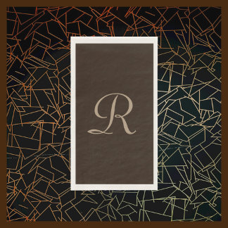 Brown and Tan Monogrammed Minimalist Paper Guest Towels