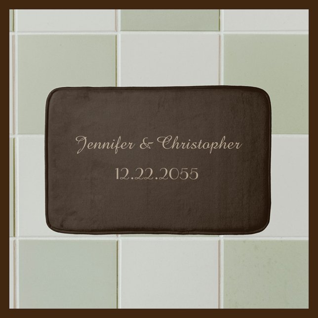Brown and Tan Personalized Plush Bath Mat (Creator Uploaded)