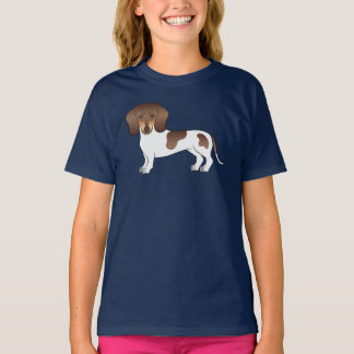 Brown And Tan Piebald Smooth Hair Dachshund Dog T-Shirt
