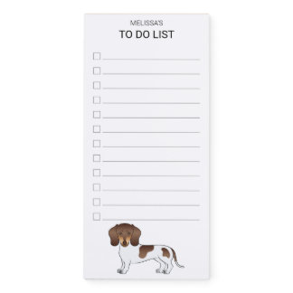 Brown And Tan Pied Short Hair Dachshund To Do List Magnetic Notepad