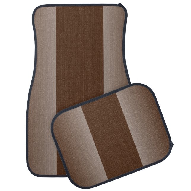 Brown and Tan Racing Stripes Car Mat (Set)