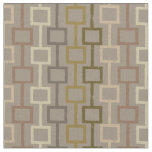 Brown and Tan Retro 1970s Geometric Pattern Fabric