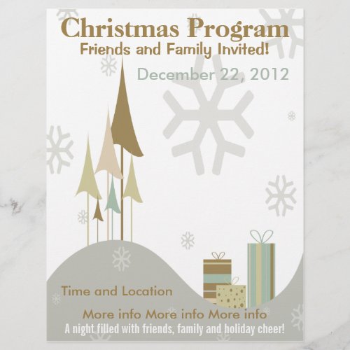 Brown and tan Retro Christmas Program Flyer