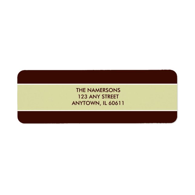 Brown and Tan Return Address Label (Front)