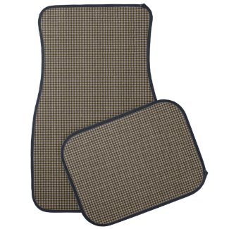 Brown and Tan Small Check Tailored Car Mats