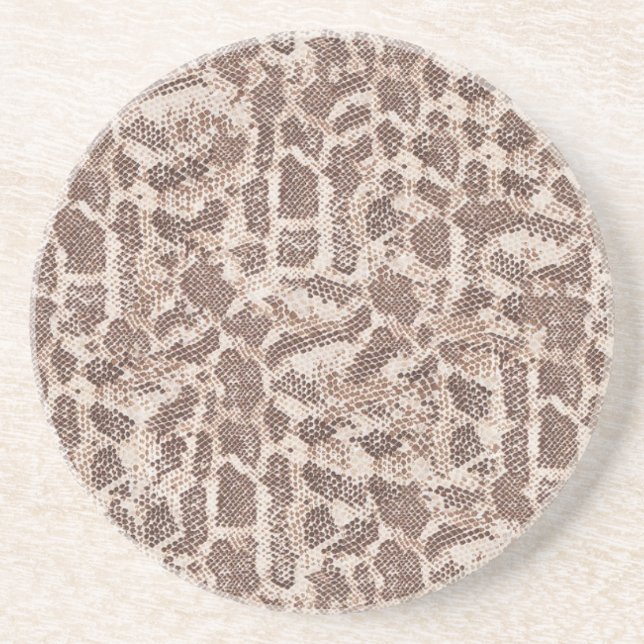 Brown and Tan Snake Skin Sandstone Coaster (Front)