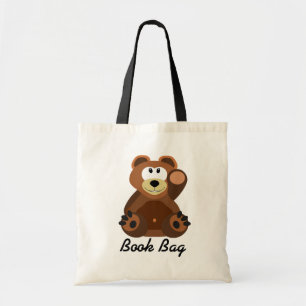 Brown and tan teddy bear book bag