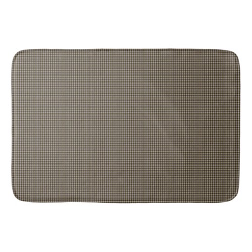 Brown and Taupe Gingham Check Print Bath Mat