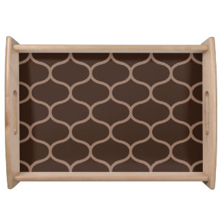 Brown and Taupe Ogee Pattern Serving Tray #1