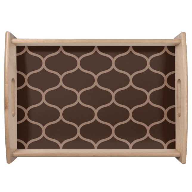 Brown and Taupe Ogee Pattern Serving Tray #1 (Front)