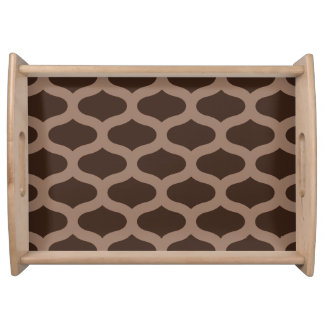 Brown and Taupe Ogee Pattern Serving Tray #2