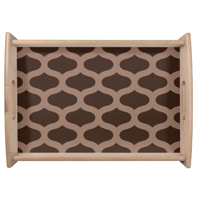 Brown and Taupe Ogee Pattern Serving Tray #2 (Front)