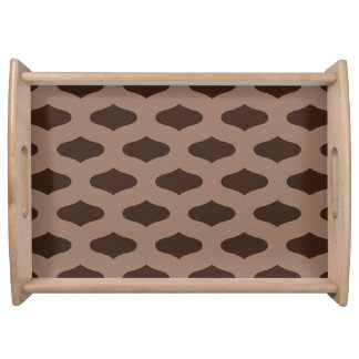 Brown and Taupe Ogee Pattern Serving Tray #3