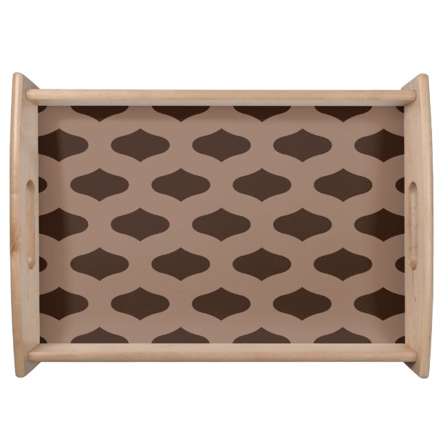Brown and Taupe Ogee Pattern Serving Tray #3 (Front)