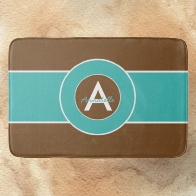 Brown and Teal Bathroom Mat (Creator Uploaded)