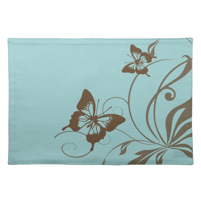 Brown and Teal Butterfly Placemat (Front)