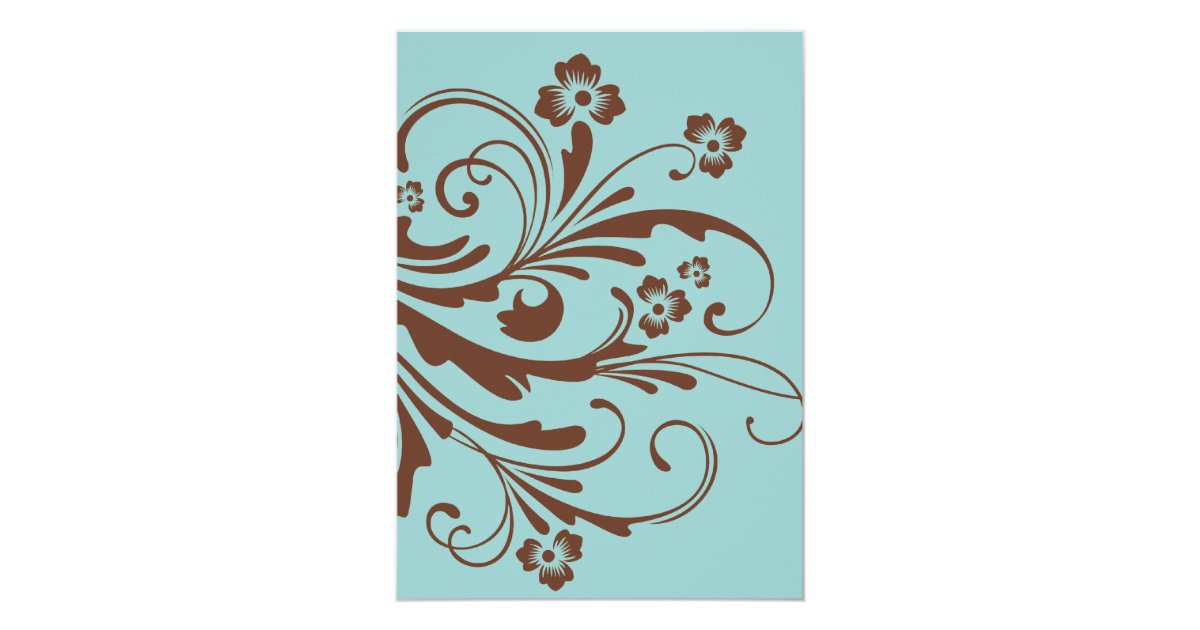 Brown and Teal Chic Wedding Invitation | Zazzle