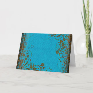 Brown And Teal Holiday Card