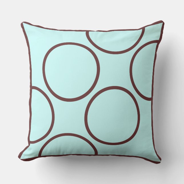 brown and teal  modern  pillow (Front)