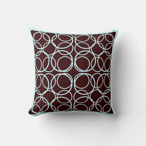 brown and teal  modern  pillow