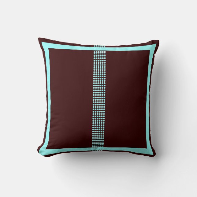 brown and teal  modern  pillow (Front)