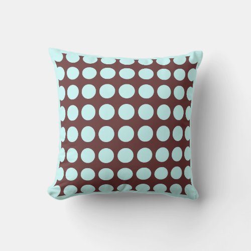 brown and teal  modern  pillow polka dot