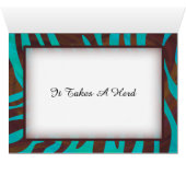 Brown and Teal Zebra Pattern Thank You (Inside Horizontal (Bottom))